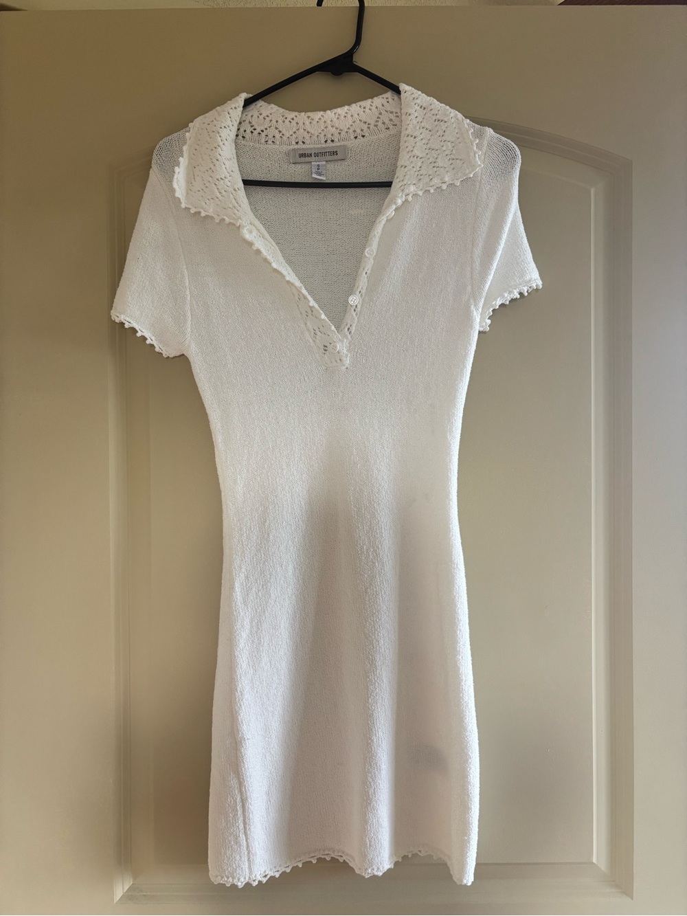 Urban Outfitters White Crochet Knit bodycon mini dress
